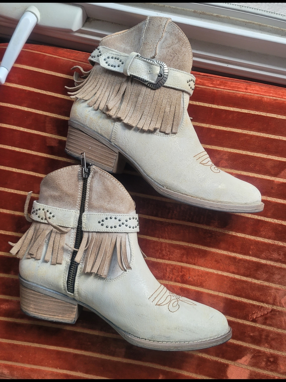 Fringed Booties Genuine Leather - Picture 5 of 8